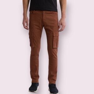 AMERICAN STITCH Stretch Cotton Twill Cargo Pants in Brown